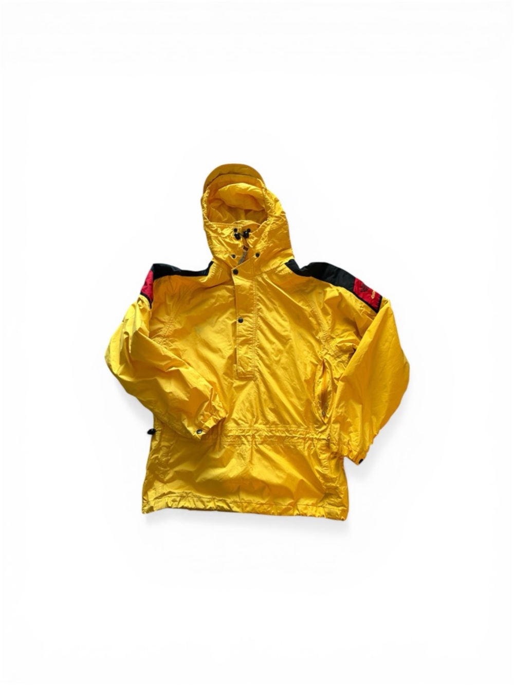 VTG 90s North Face Yellow Gore‑Tex Hooded Pullover Anorak w/ Black Logo Patch